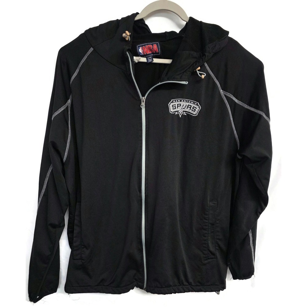 San Antonio Spurs Jacket Mens XL Black NBA Basketball G-III Hooded Windbreaker